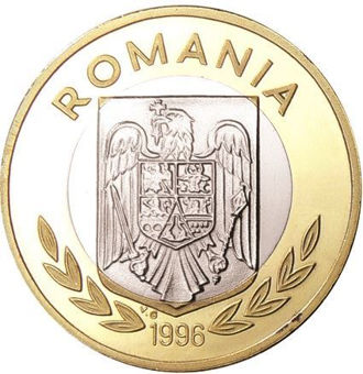 Picture of Romania, Tennis Oly Bi-metallic Piedfort