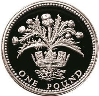 Picture of Elizabeth II, £1 (Scottish Pound) 1984 Silver Proof Piedfort - In Royal Mint case