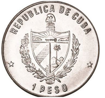 Picture of Cuba, 1 peso 1980 Flora Mariposa CN