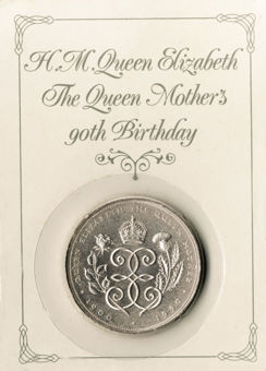 Picture of Elizabeth II, £5 (Queen Mother 90th Birthday) 1990
