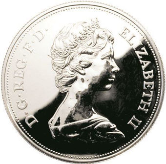 Elizabeth II_25 Pence _Wedding_Crown_1972_Proof_Sterling_Silver_obv