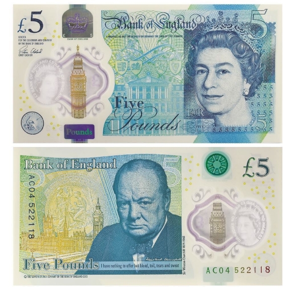 Picture of Victoria Cleland £5 Winston Churchill Polymer Plastic B414 Unc