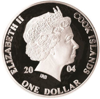 Picture of Cook Islands, Crown Size $1 (Mahatma Gandhi) 2004
