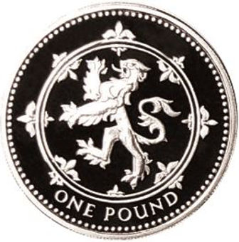 Picture of Elizabeth II, £1 (Scottish Pound) 1994 Silver Proof Piedfort