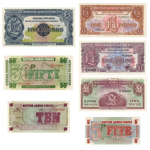 Picture of Set of 7 Different British Military Notes