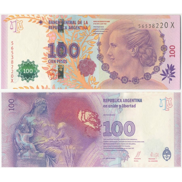 Argentina, 100 Pesos Eva Peron Modified P358 Unc