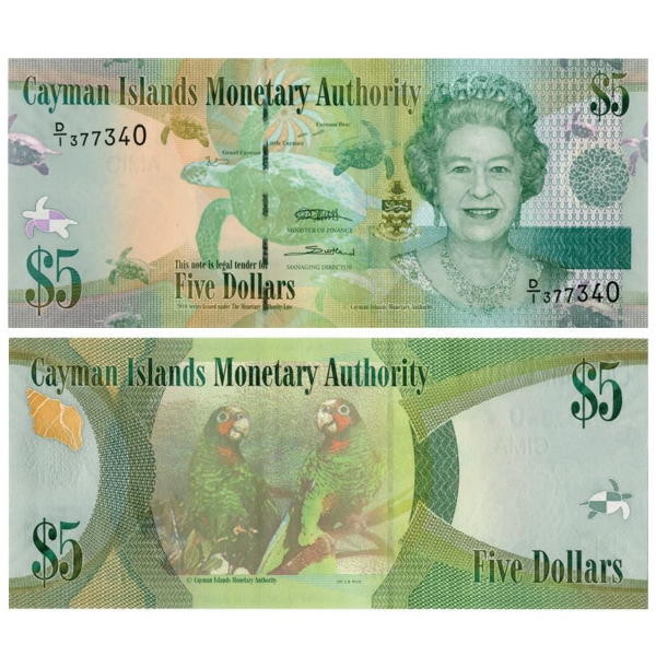 Picture of Cayman Islands 5 Dollars 2010-4 P39 Unc