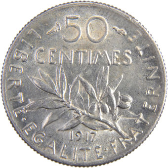 Picture of France, 1/2 Franc 1917 Extremely Fine