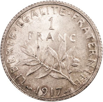 Picture of France, 1 Franc 1917 Extremely Fine