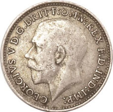 Picture of George V, Threepence 1916 (.925 Sterling Silver) Fine