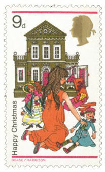 Picture of 3 Groups of 5 Christmas Stamps