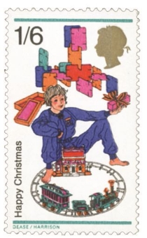 Picture of 3 Groups of 5 Christmas Stamps