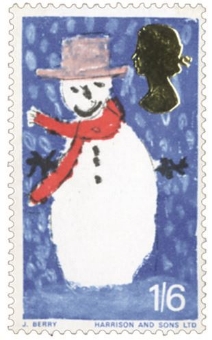 Picture of 3 Groups of 5 Christmas Stamps