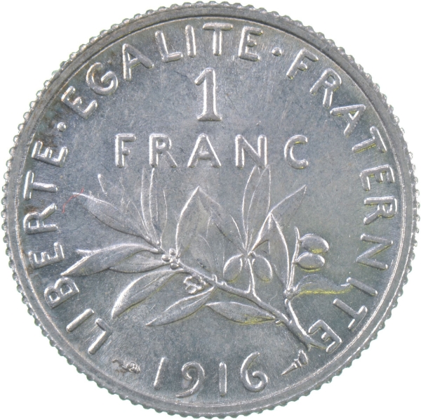 Picture of France, 1 Franc 1916 Extremely Fine