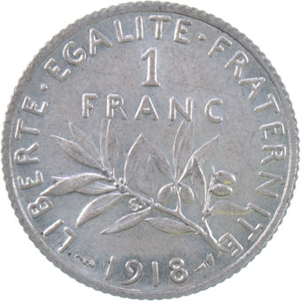 France_1 Franc_1918_Extremely_Fine_obv
