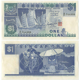 Picture of Singapore 1 Dollar 1987 P18 Unc