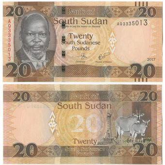 Picture of South Sudan 20 S Sudanese Pounds 2015/17 P13  Unc