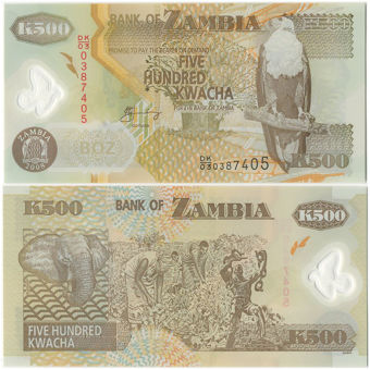 Picture of Zambia 500 kwacha 2003 Plastic P43 Unc