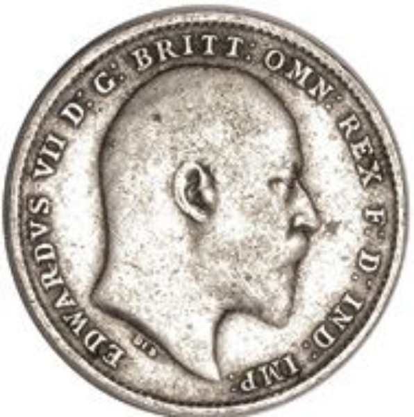 Picture of Edward VII, Threepence (Silver)