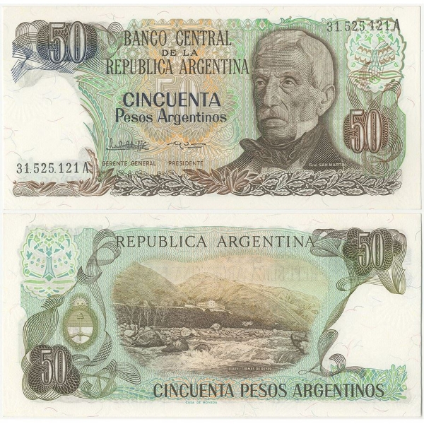 Picture of Argentina 50 Pesos Argentinos P314 Unc