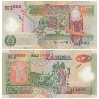 Zambia, 1000 kwacha 2003 Plastic P44 Unc