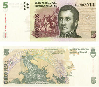 Picture of Argentina 5 Pesos P353 Unc