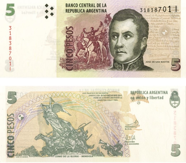 Picture of Argentina 5 Pesos P353 Unc