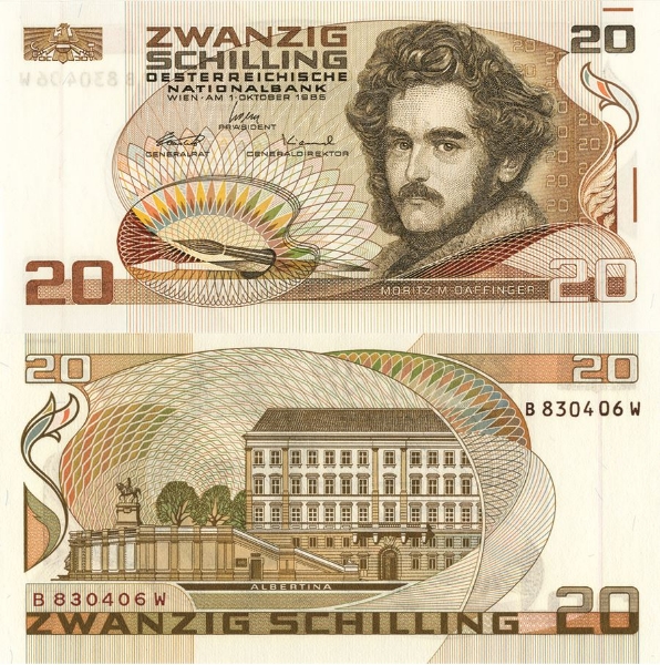 Picture of Austria 20 Schilling 1985 P148 Unc