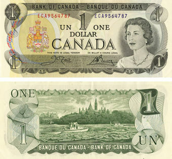 Picture of Canada 1 dollar 1973 P85 Unc