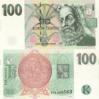 Picture of Czech Republic 100 korun 1997 P18 Unc