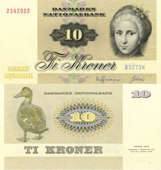 Picture of Denmark 10 Kroner P48 Unc