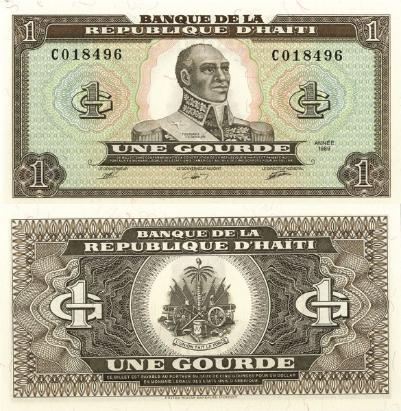Picture of Haiti 1 Gourde 1989 P253 Unc