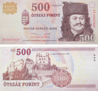 Picture of Hungary 500 Forint 2013 P196e Unc