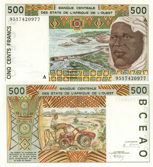 Picture of Ivory Coast 500 Francs P110A Unc