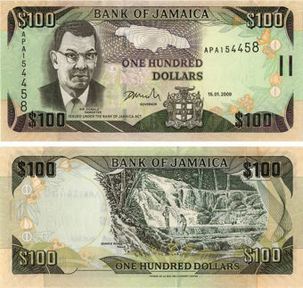 Picture of Jamaica 100 Dollars 2009 P84 Unc