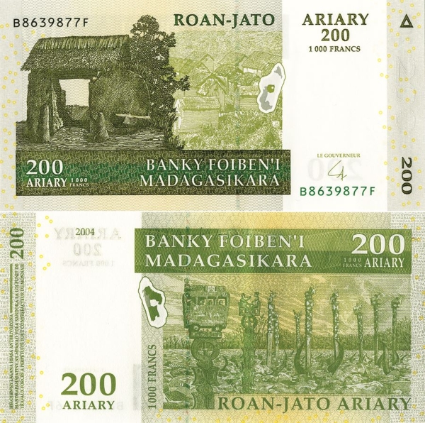 Picture of Madagascar 200 Ariary P87 Unc