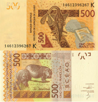 Picture of Senegal (W African States) 500 Francs 2012 P719K