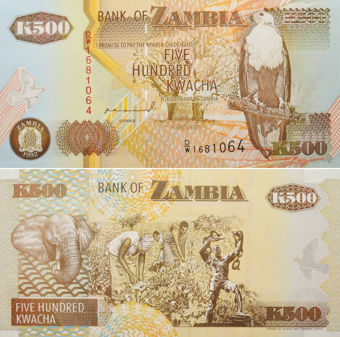 Picture of Zambia 500 kwacha nd P39 Unc