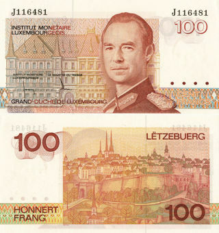 Picture of Luxembourg 100 Francs nd P58b Unc