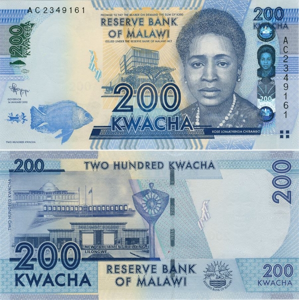Picture of Malawi 200 Kwacha 2012 P60 Unc
