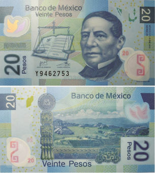 Picture of Mexico 20 Pesos 2011 P122 Plastic Unc