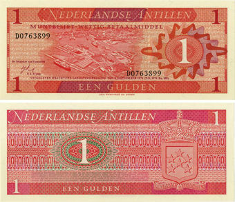 Netherlands Antilles 1 Gulden 1970 P20 Unc