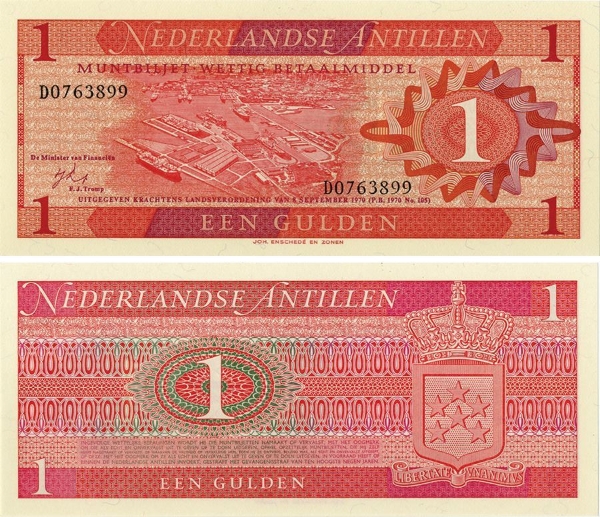 Netherlands Antilles 1 Gulden 1970 P20 Unc