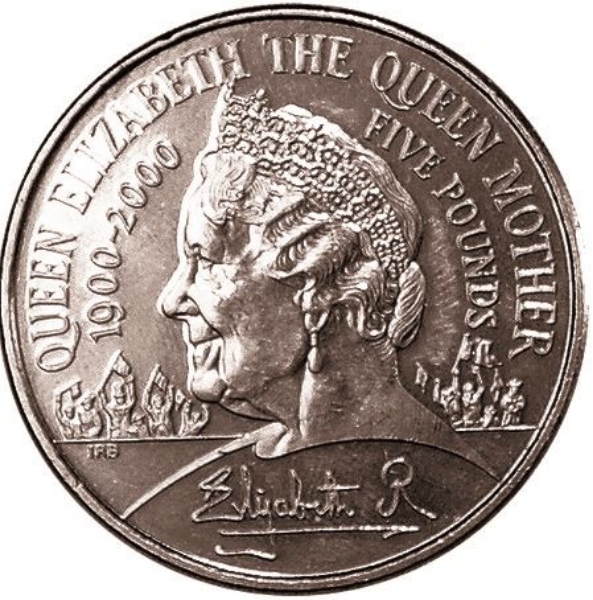 Picture of Elizabeth II, £5 (Queen Mother 100th Birthday) 2000 Unc 