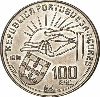 Picture of Portugal, 100 Escudos 1991 Antero de Quental