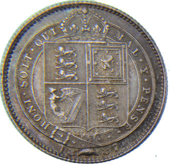 Picture of Victoria, Shilling 1887 Choice Uncirculated