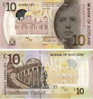 Picture of Bank Scotland £10 2016 P-New Polymer Plastic Unc