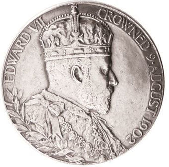 Edward VII Small Coronation Medallion EF_obv