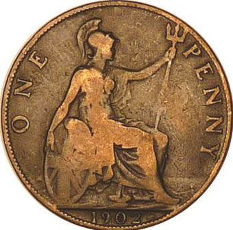 Picture of Edward VII, Penny 1902 Very Good