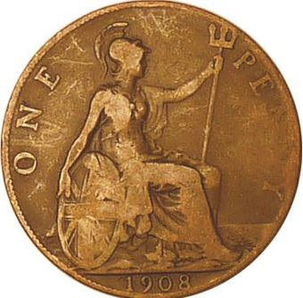 Picture of Edward VII, Penny 1908 Very Good